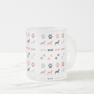 Tasse Givré Chiens, Empreintes de pattes et os de chiens