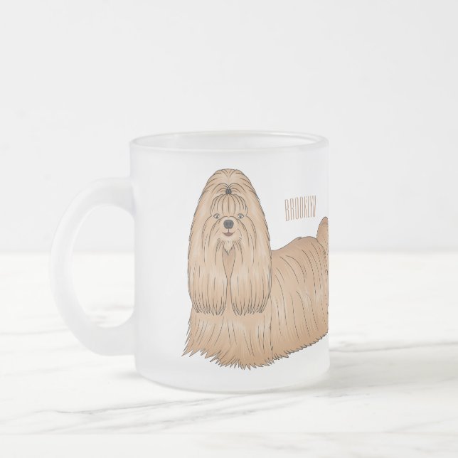 Tasse Givré Chih tzu long cheveux dessin de chien (Gauche)