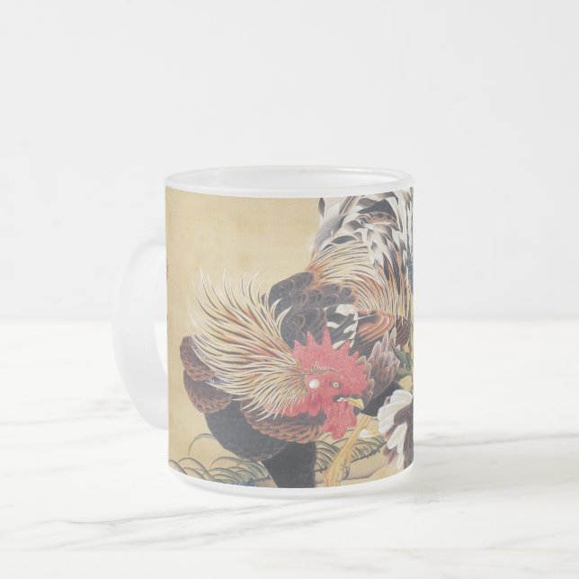 Tasse Givré Chinois Rooster Nouvel An 2017 Japonais verre d'ar (Devant gauche)
