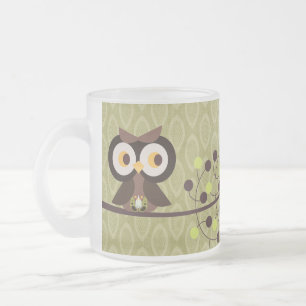 Tasse Givré Chouette forestière Woodland Frosted Glass Coffee 