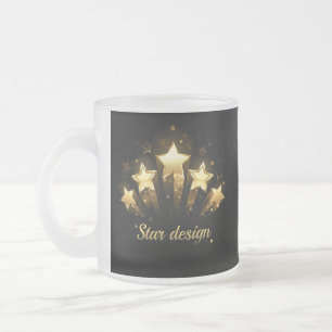 Tasse Givré Cinq étoiles d'or en noir