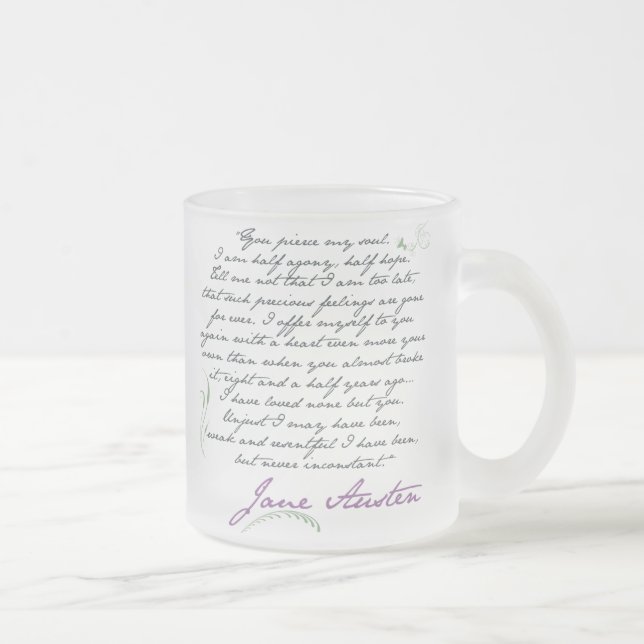 Tasse Givré Citation #1 de la persuasion de Jane Austen (Droit)