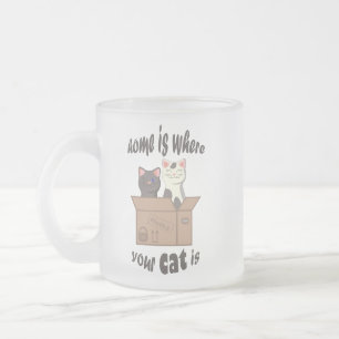 Tasse Givré Citation drôle Accueil est où est votre chat
