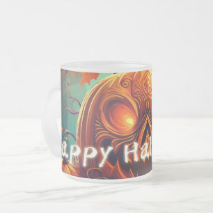 Tasse Givré Citrouille d'Halloween aux Yeux Brûlants Art