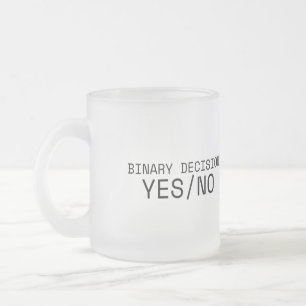 Tasse Givré Clavier Minimaliste Oui Non Décision Binaire 