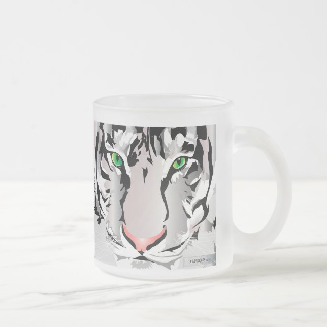 TASSE GIVRÉ CODE DE VERRE FROSÉ FROST MUG-TIGER-BLANC/GRIS (Droit)