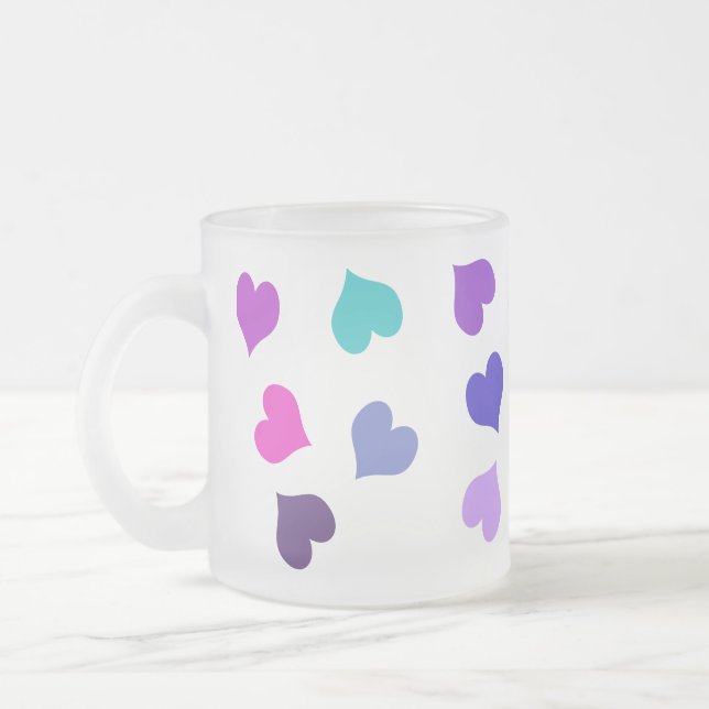 Tasse Givré Coeurs colorés mignons (Gauche)