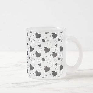 Tasse Givré Coeurs noir brillant mignon motif romantique