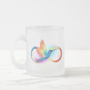 Tasse Givré Colibri arc-en-ciel avec symbole Infinity