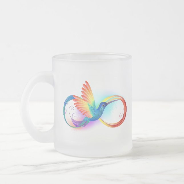 Tasse Givré Colibri arc-en-ciel avec symbole Infinity (Gauche)