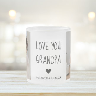 Tasse Givré Collage moderne Photo Love You Grand-père Meilleur