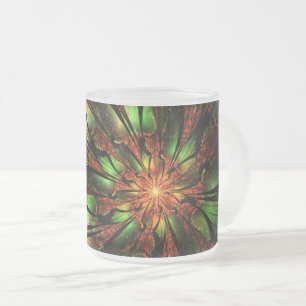 Tasse Givré Conception Abstraite des fleurs fractales.