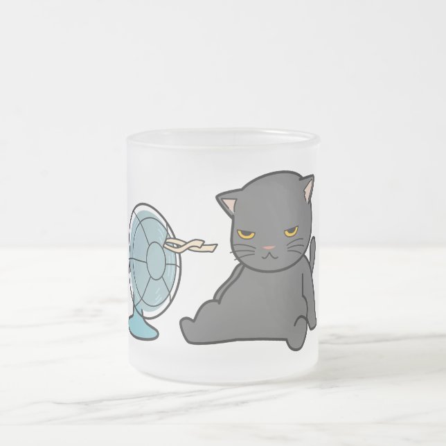 Tasse Givré conception de chats d'été devant ventilateur | con (Centre)