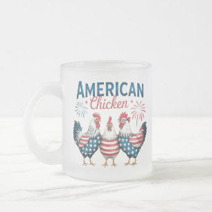 Tasse Givré Conception de poulet américain patriotique du 4 ju