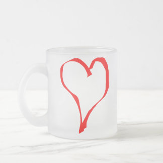 Tasse Givré Conception rouge et blanche de coeur d'amour