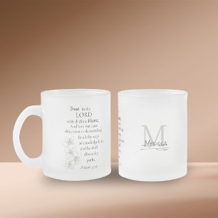 Tasse Givré Confiance dans le Seigneur Bible Verse Floral Pers