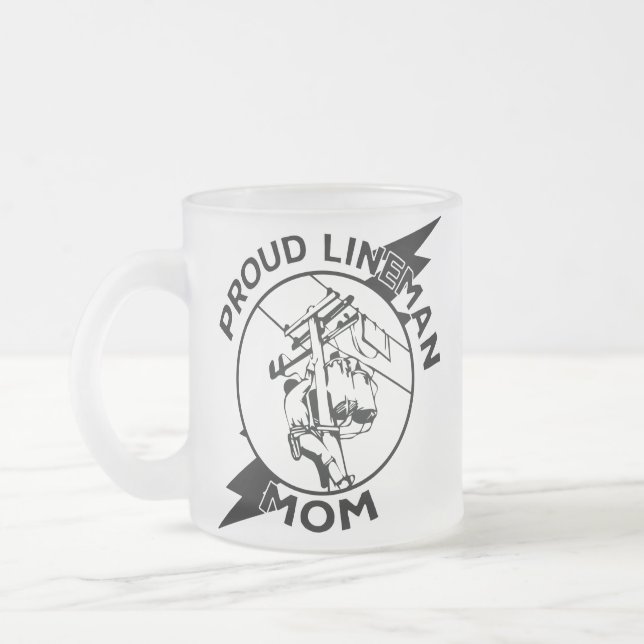 Tasse Givré Cool Super Fière Lineman Maman - Fête des Mères (Gauche)