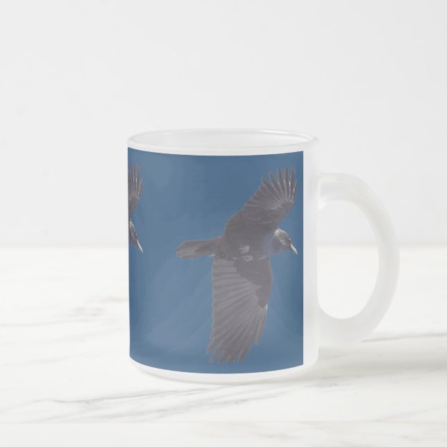 Tasse Givré Corbeau noir volant gothique, celtique, Wiccan (Droit)