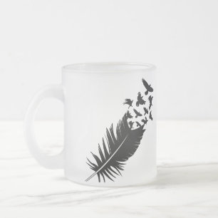 Tasse Givré Corbeau, plumes noires