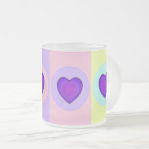 Tasse Givré Couleurs pastel & coeurs violets battre