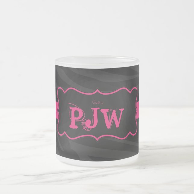 Tasse Givré Coupe de café en verre glacé noir Zebra Patte (Centre)