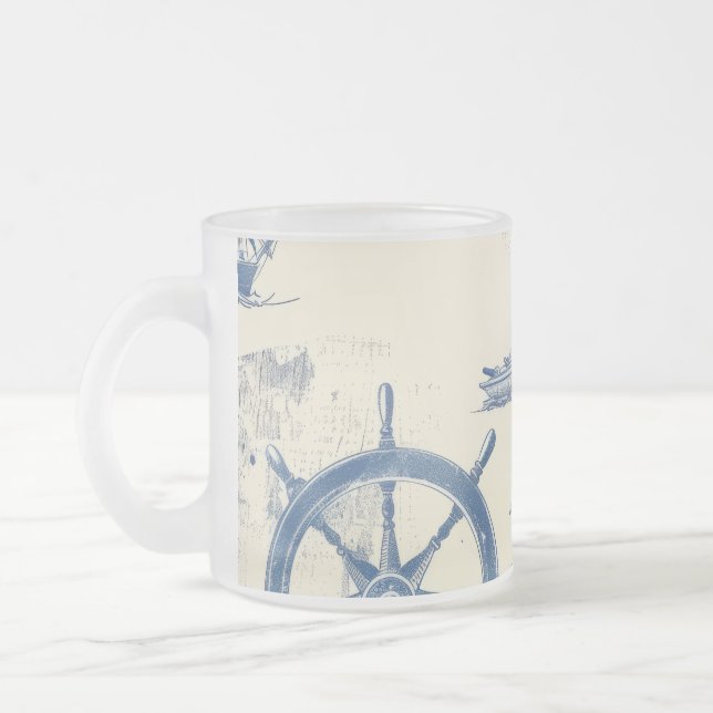 Tasse Givré Coupe de verre avec éléments marins (Gauche)