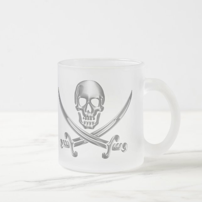 Tasse Givré Crâne d'argent et épées croisées (Droit)