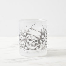 Crâne Evil Père Noël : Ligne d'encre en verre Xmas
