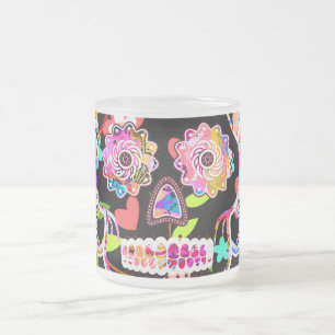 Tasse Givré Crâne floral coloré mignon