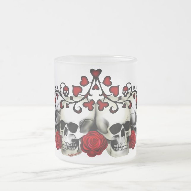 Tasse Givré Crânes, coeurs et roses (Centre)