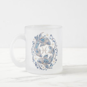 Tasse Givré Cristal Argenté Zodiaque Poissons