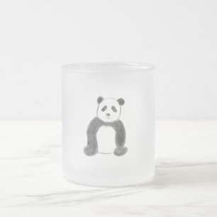 Tasse Givré Croquis de panda en noir et blanc