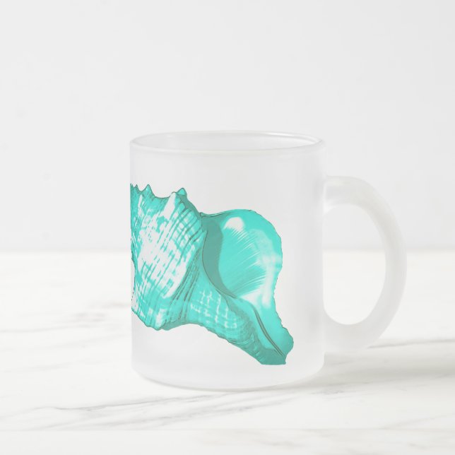 Tasse Givré Croquis en coquille de conc - turquoise, blanche e (Droit)