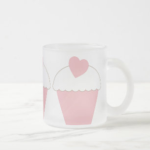 Tasse Givré Cupcake rose avec coeur
