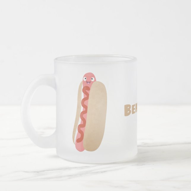 Tasse Givré Curieux hot dog Weiner dessin animé (Gauche)