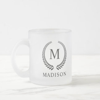 Tasse Givré Custom Golden Black and Gold Glitter Monogram