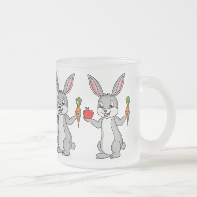 Tasse Givré Cute bunny rabbit with vegetables (Droit)