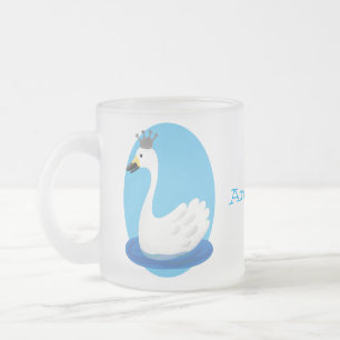Tasse Givré Cute cygne blanc avec dessin de la couronne