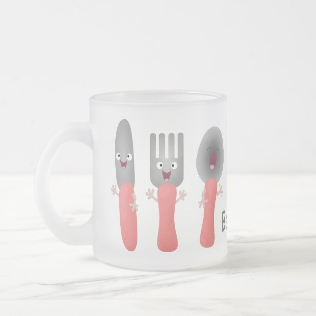 Tasse Givré Cute fourche couteau et cuillère dessin de couvert (Gauche)
