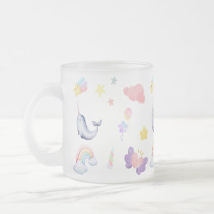 Tasse Givré Cute Narwhal Fish Unicorn Rainbow Sea Anniversaire