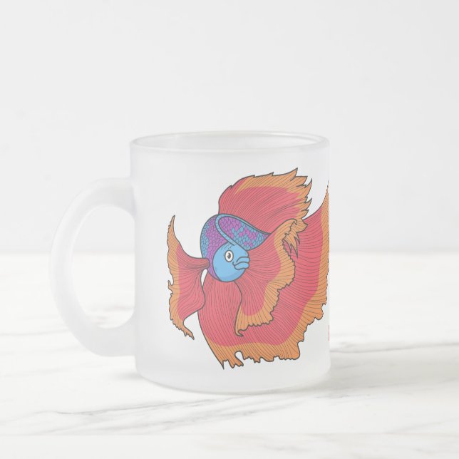 Tasse Givré Cute Siamese combat poisson betta dessin (Gauche)