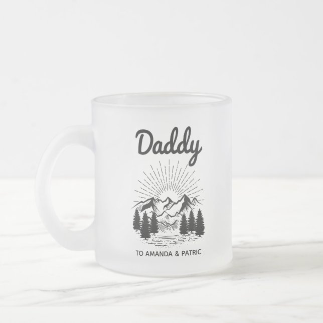 Tasse Givré Daddy Kids Noms Fête des pères moderne Script (Gauche)