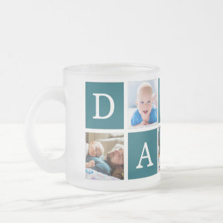 Tasse Givré Daddy Minimal Color Block Photo Collage Bleu