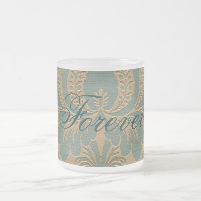 Tasse Givré Damas beige turquoise (Centre)