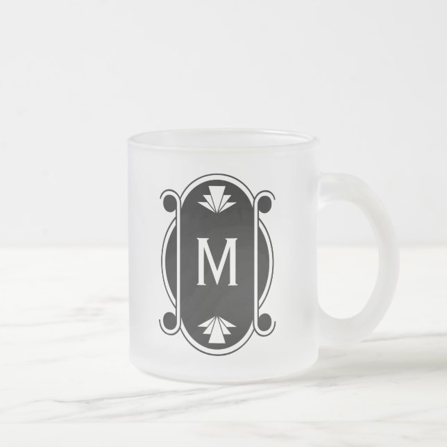 Tasse Givré Deco parisien décoré d'un monogramme (Droit)