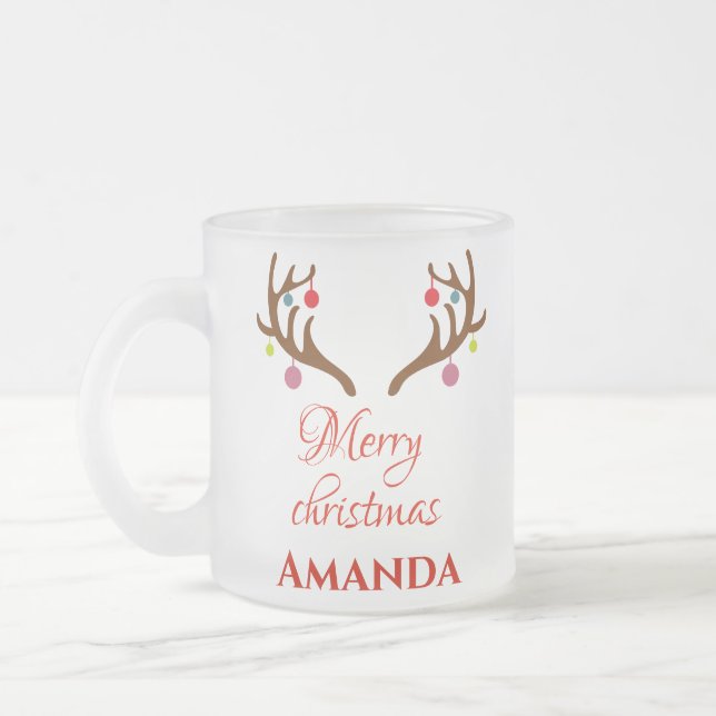 Tasse Givré Décor de rennes - Joyeux Noël (Gauche)