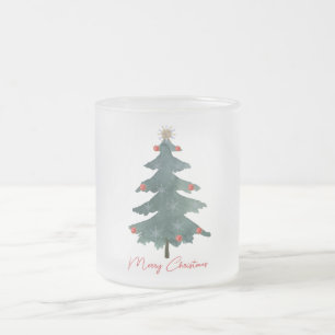 Tasse Givré Décorations de sapin de Noël vert Joyeux Noël