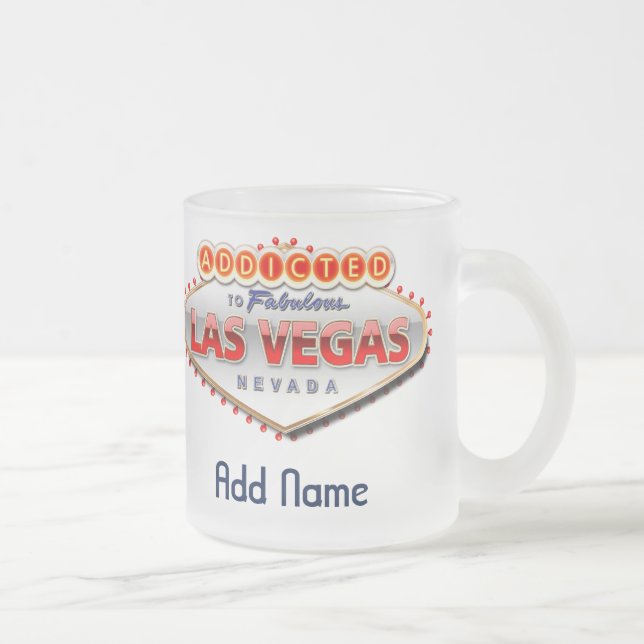 Tasse Givré Dépendant signe drôle à Las Vegas, Nevada (Droit)