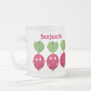 Tasse Givré Des radis mignons chantant des légumes de dessin a