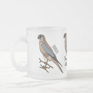 Tasse Givré dessin animé d'oiseau-kestrel américain